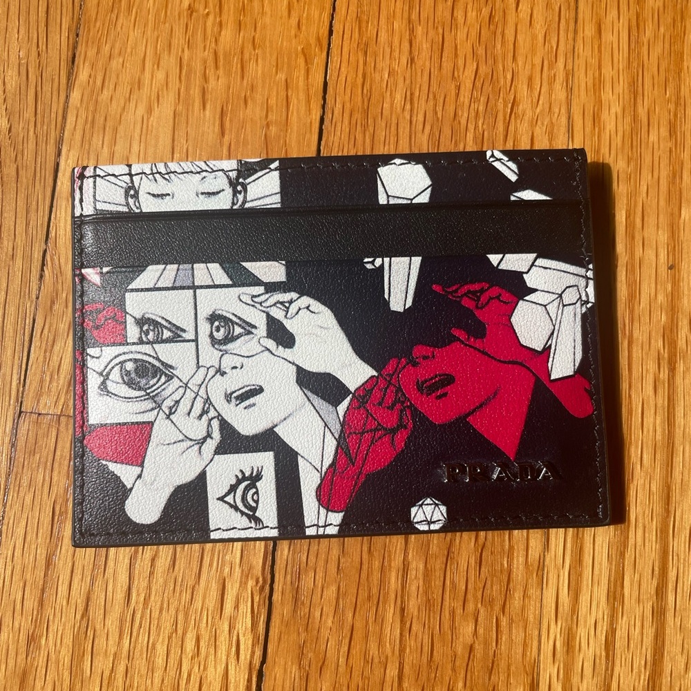 Prada Cartoon Graphic Card Holder